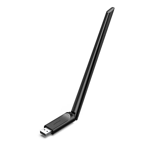 UGREEN USB WiFi Adapter AX900, Wireless Network Adapter for Desktop Laptop with 2.4GHz & 5GHz High Gain Dual Band Antenna, 6dBi USB WiFi 6 Dongle 286Mbps/600Mbps Support Win11/10, Linux Black