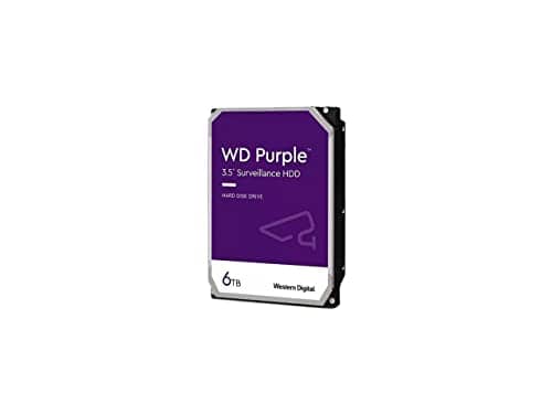 Western Digital 6TB WD Purple Surveillance Internal Hard Drive HDD - SATA 6 Gb/s, 256 MB Cache, 3.5" - WD63PURZ