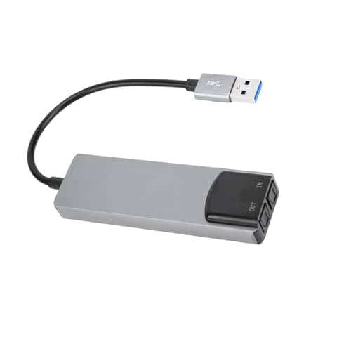Eacam 7.1 USB Surround Sound Card External Sound Card for Laptop PC Silver, High Resolution Music for Movie Enthusiasts, Aluminum Alloy Casing