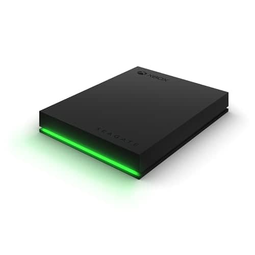Seagate Game Drive for Xbox, 2TB, External Hard Drive Portable, USB 3.2 Gen 1, Black with built-in green LED bar, Xbox Certified, 2 year Rescue Services (STKX2000403)