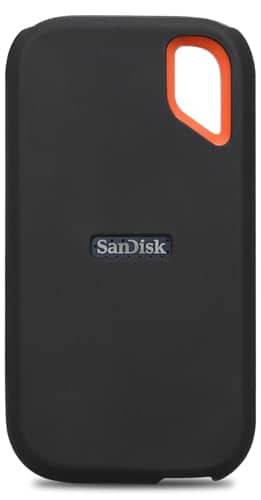 Lacdo Silicone Case Cover for SanDisk Extreme Portable SSD 500GB 1TB 2TB 4TB 8TB External Solid State Drive, Soft Silicon Protective Sleeve Skin for SanDisk Extreme SSD, Travel Pouch Storage Bag,Black