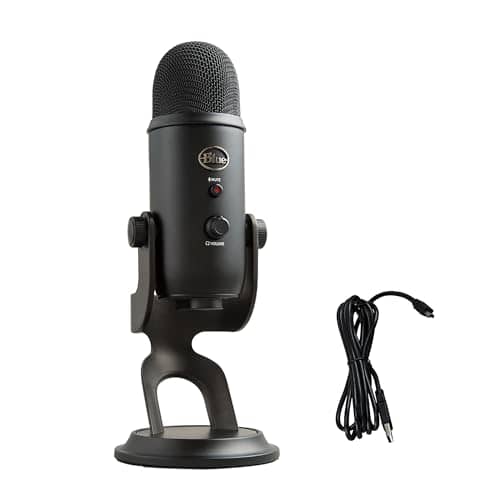 Blue Yeti USB Microphone for PC, Mac, Gaming, Recording, Streaming, Podcasting, Studio and Computer Condenser Mic with Blue VO!CE effects, 4 Pickup Patterns, Plug and Play – Blackout