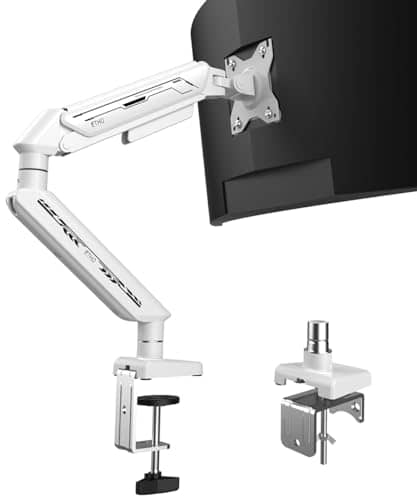 ETHU Adjustable Single Monitor Arm, Monitor Stand for 13-32 inch Monitor Holds 2-9kg, Full Motion Computer Monitor Mount, LCD/LED Display Arm with VESA Pattern 75x75/100x100, White