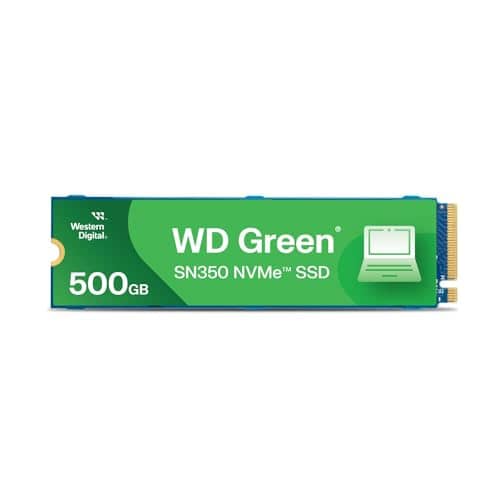 Western Digital 500GB WD Green SN350 NVMe Internal SSD Solid State Drive - Gen3 PCIe, M.2 2280, Up to 2,400 MB/s - WDS500G2G0C