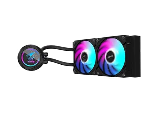 Gigabyte AORUS WATERFORCE II 240 Liquid CPU Cooler, 240mm Radiator with 2X 120mm Low Noise ARGB Fans, Compatible with Intel LGA1700 and AMD AM5 (GP-AORUS WATERFORCE II 240)