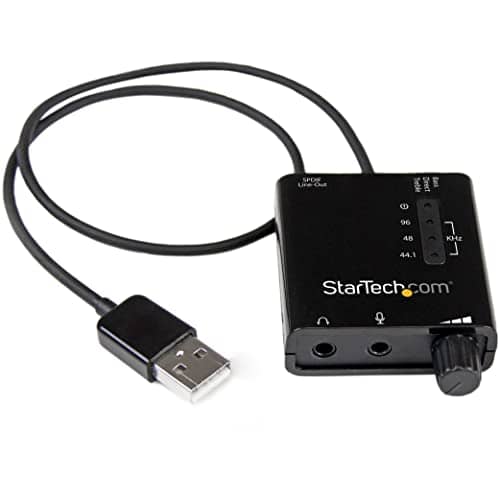 StarTech.com USB Sound Card w/SPDIF Digital Audio & Stereo Mic – External Sound Card for Laptop or PC – SPDIF Output (ICUSBAUDIO2D)