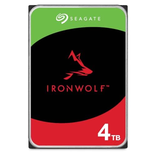 Seagate IronWolf, 4TB, NAS, Internal Hard Drive, CMR 3.5 Inch, SATA, 6GB/s, 5,400 RPM, 256MB Cache, for RAID Network Attached Storage (ST4000VN006)