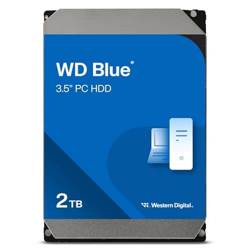 Western Digital 2TB WD Blue PC Internal Hard Drive HDD - 5400 RPM, SATA 6 Gb/s, 64 MB Cache, 3.5" - WD20EARZ