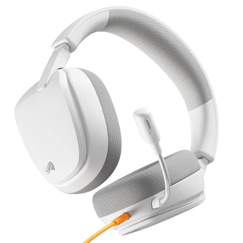 GLORIOUS GHS Eternal Stereo Gaming Headset for PC, PS5, PS4, Xbox, Switch - Specially Tuned Driver, Adjustable Detachable Microphone, 3.5mm - Durable, All Day White