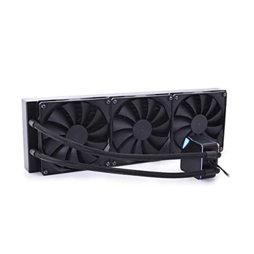 Alphacool Core Ocean T38 AIO 420mm CPU Cooler for Desktop, 5cm L x 51cm W x 5cm H, 17dB Noise Level, 12V, 7.1W, 2500RPM, 4-Pin Connector