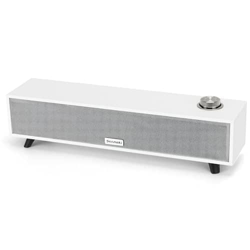 Senmeki Computer Speakers, 10W Computer Sound Bar, USB Powered PC Speakers, Bluetooth 5.0 and RCA Input pc Speakers for Desktop, Laptops, Phonograph, Phones, Tablets(K01)