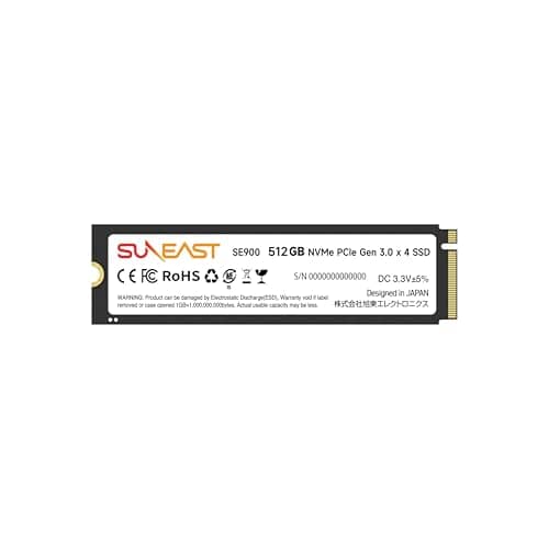 SUNEAST 512GB M.2 2280 PCIe 3.0 NVMe Gen3x4 SSD - Up to 3500MB/s Read, 1800MB/s Write, 3D NAND Flash Internal Solid State Drive for Laptop & Desktop