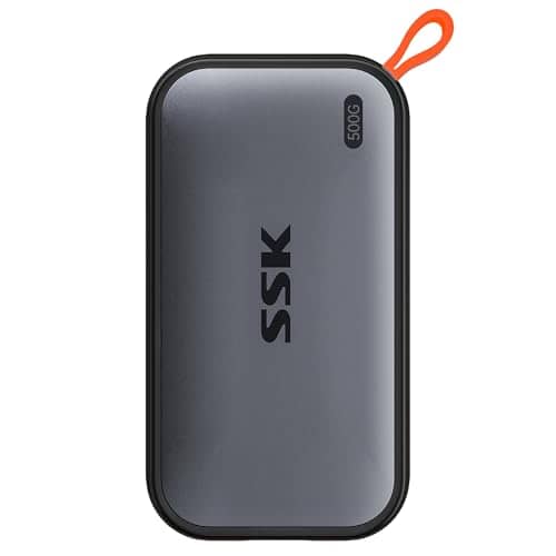 SSK 500GB Portable SSD External Solid State Hard Drive USB C Up to 1050MB/s