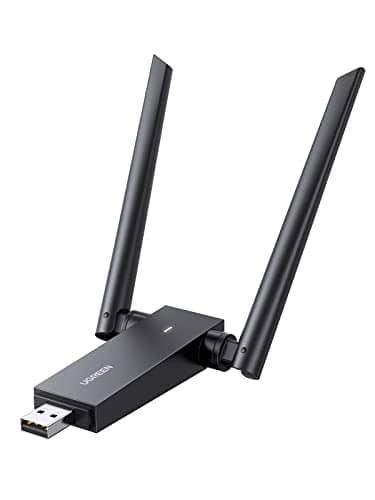 UGREEN WiFi Adapter High-Gain Dual-Antenna 2.4G& 5G Dual Band Portable WiFi Dongle AC1300 Ethernet Adapter