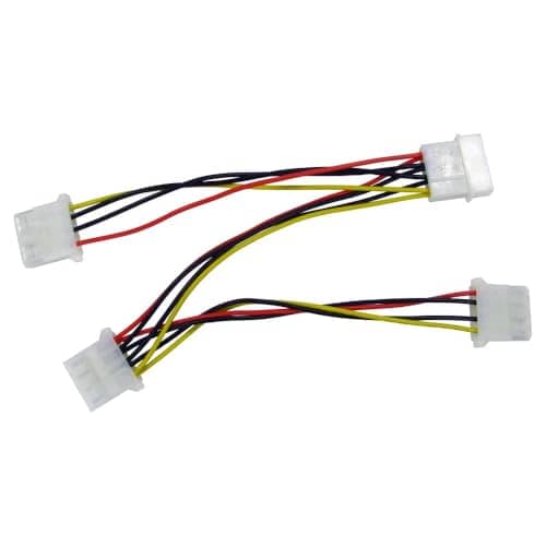 rhinocables - Molex to 3x Molex Adapter Cable | Expands Power Supply | Connects 3 Devices | Ideal for Fans & Drives | Stable Power Distribution | Durable Build, Black, Molex to 3 x Molex