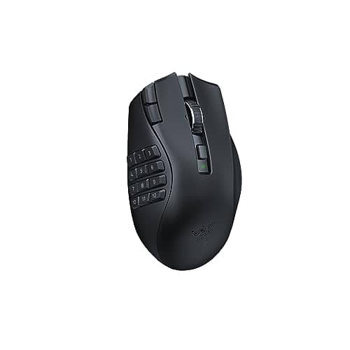 Razer Naga V2 HyperSpeed Wireless MMO Gaming Mouse: 19 Programmable Buttons - HyperScroll Technology - Focus Pro 30K Optical Sensor - Mechanical Mouse Switches Gen-2 - Up to 400 Hr Battery Life