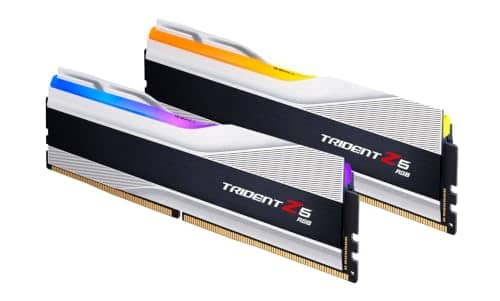 G.SKILL Trident Z5 RGB Series DDR5 RAM (Intel XMP 3.0 & AMD EXPO) 32GB (2x16GB) 6000MT/s CL36-36-36-96 1.35V Desktop Computer Memory U-DIMM - Metallic Silver (F5-6000J3636F16GX2-TZ5RS)