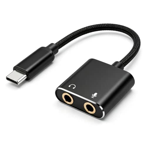 USB C Sound Card, Type C External Sound Card to Headphone and Microphone Jack Audio Adapter Compatible with Windows, Laptops, Desktops Windows