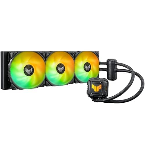 ASUS TUF Gaming LC II - 360mm AIO - CPU Liquid Cooler with Aura Sync RGB, Three PWM 120mm Fans, Decoupled Quiet Pump, Sleeved 400mm Tubing, For Intel LGA 1700/1200/ 115x, AMD AM5/ AM4 | Black