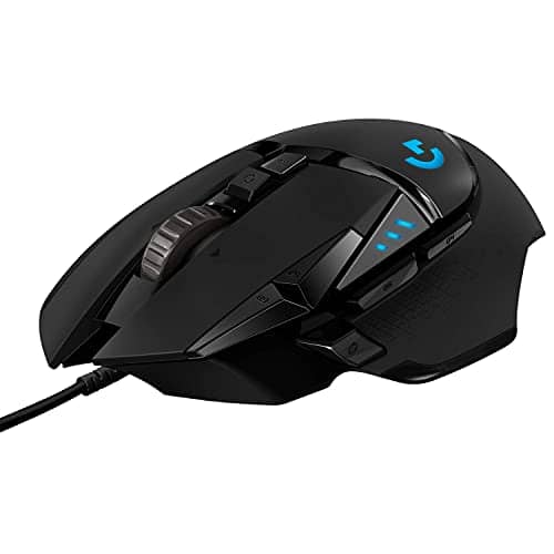 Logitech G502 Hero High Performance Wired Gaming Mouse, Hero 25K Sensor, 25,600 Dpi, Rgb, AdJustable Weights, 11 Programmable Buttons, On-Board Memory, Pc/Mac - Black