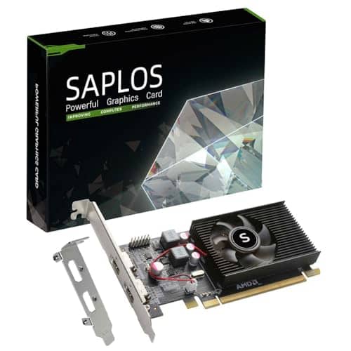 SAPLOS Radeon HD 6570 Computer Graphics Card, 1G, DDR3, 64 Bit, 2 x HDMI, Video Card, GPU for Desktop PC, PCI Express 2.0x16, 60W Low Power