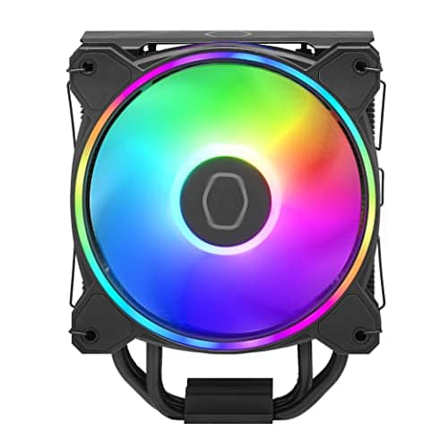 Cooler Master Hyper 212 Halo Black ARGB CPU Cooler - 120mm Fan | Support AMD & Intel CPU Socket AM5, AM4 / LGA 1700, 1200, 1151, 1150| PWM Case Fans | 51.88 CFM Airflow | 4 Heat Pipes | Gen 2 ARGB