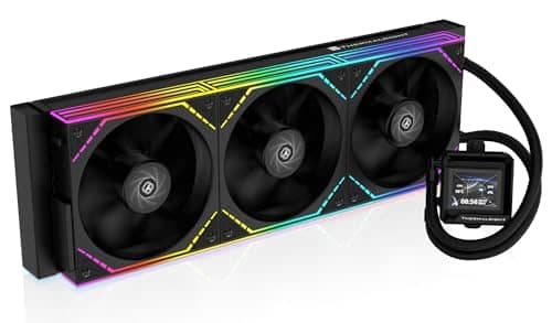 Thermalright FW360 SE ARGB V2 360mm CPU AIO Liquid Cooler for Desktop - TL-M12Q 2000RPM Daisy-Chain Fans, 2" LCD Display Screen, for AM4/AM5 & Intel 1700/1851(Black)