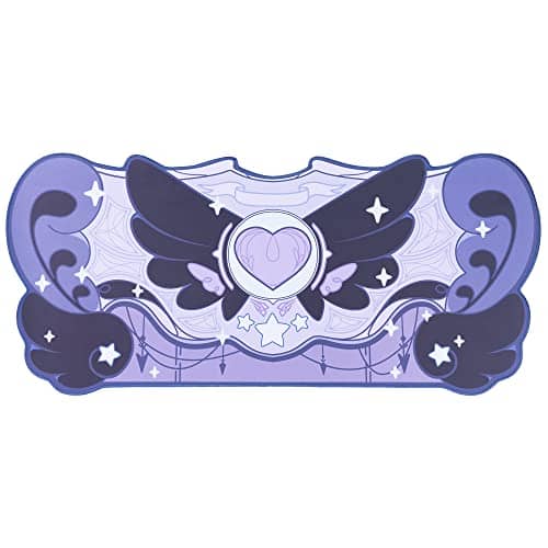 GeekShare Large Gaming Mouse Pad Kawaii Pink Non-Slip Rubber Back Mouse Pad Big Waterproof Desk Mat for Keyboard and Mouse Perfect for Gaming,or Home Office Work - Star Wings (Purple)