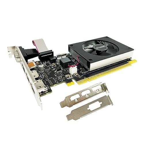 QTHREE GeForce GT 730 4GB DDR3 Low Profile Graphics Card, 2X HDMI, DP,VGA,Small Form Factor Video Card for PC,Computer GPU,PCI Express 2.0 X8,DirectX 12