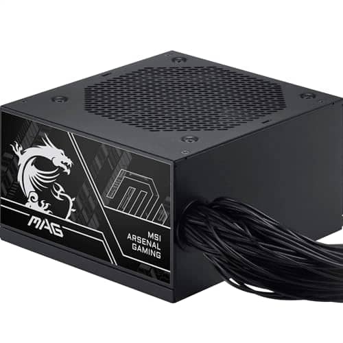 MSI Pro MAG A750BN PCIE5 III PC Power Supply, 750W, ATX, 80 Plus Bronze, ATX 3.1, Compatible with GPU PCIe 5.1, Native Plug 12V-2x6, Two Tone Waffle Cables