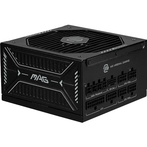 MSI MAG A1000GLS PCIE5 Power Supply Unit, 1000W, 80 PLUS Gold, ATX 3.1, PCIe 5.1 GPU Support, Native 12V-2x6, Dual-color 12V-2x6 connector, ATX PSU, Embossed Jacket Cables
