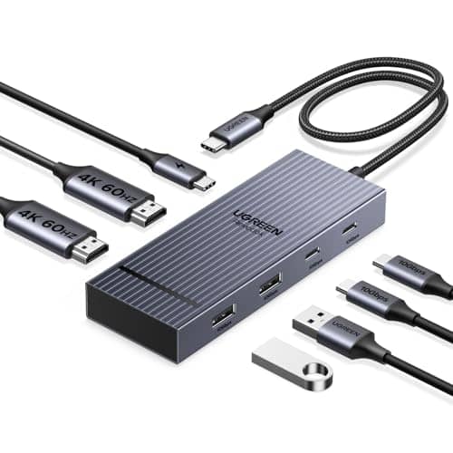 UGREEN USB C Docking Station 7-in-1 with Single/Dual 4k@60Hz HDMI Monitor