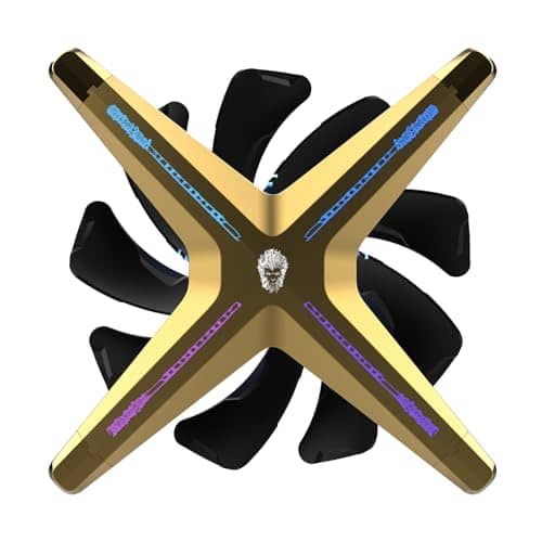 ALSEYE X12 Case Fan ARGB PWM Computer Air Cooling Fan - High Performance Silent Operation 120mm RGB CPU Cooling (Golden, Reverse Blade)
