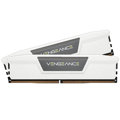 CORSAIR Vengeance DDR5 RAM 32GB (2x16GB) 6000MHz CL30-36-36-76 1.4V AMD Expo & Intel XMP Desktop Computer Memory - White (CMK32GX5M2B6000Z30W)