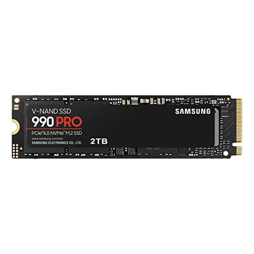 Samsung 990 PRO 2TB PCIe Gen 4.0 x4 (Maximum Transfer Rate 7,450MB/s) NVMe M.2 (2280) Internal SSD MZ-V9P2T0B-IT/EC