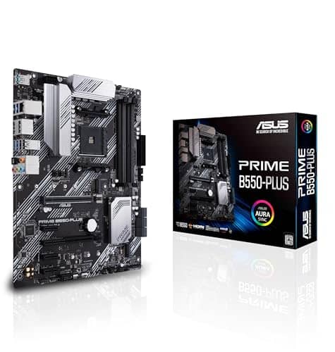 Asus Prime B550-Plus (Amd B550) (Ryzen Am4) Atx Motherboard With Dual M.2, Pcie 4.0, 1 Gb Ethernet, Displayport/Hdmi, Sata 6 Gbps, Usb 3.2 Gen 2 Type-A And Type-C, And Aura Sync Rgb Headers Support