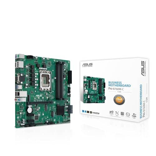 ASUS PRO B760M-C CSM Business Motherboard Socket Intel LGA 1700 (mATX, CSM, Control Center Express, COM Debug Header, DDR5, PCIe 4.0, Q-LED Core)
