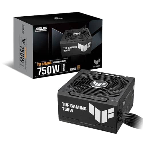 ASUS TUF Gaming 750B Bronze PSU, Power SupplyAxial tech Fan Design, Dual Ball Fan Bearings, 0dB Technology, 80 Plus Bronze Certification, 80cm 8 pin CPU Connector, 6 Year Warranty, 90YE00D0-B0NA00