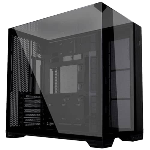 Lian Li O11 Vision Compact ATX Mid-Tower Computer Case/Gaming Cabinet - Black | Aluminium & Tempered Glass | Support ATX/E/Micro/Mini-ITX | Pre- Installed GPU Anti-SAG Bracket