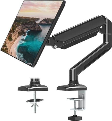 XICEN Single Monitor Arm Fits up to 32 Inch, Desk Mount Holds 4.4-19.8lbs Computer Screen, Full Motion Gas Spring, VESA 75x75, 100x100