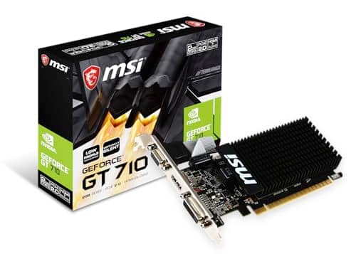 MSI GeForce GT 710 2GD3H LP Graphics Card '2GB DDR3, 954MHz, Low Profile, Low Consumption, VGA, DVI-D, HDMI, HTPC, Silent Passive Fanless Cooling System'