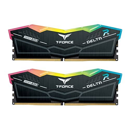 TEAMGROUP T-Force Delta RGB DDR5 32GB Kit (2x16GB) 6400MHz (PC5-51200) CL40 Desktop Memory Module Ram (Black) for Z690 - FF3D532G6400HC40BDC01