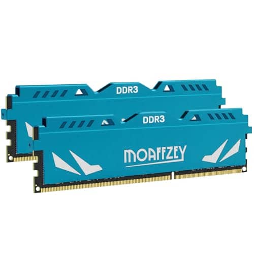 Moaffzey 1866MHZ DDR3 RAM 16GB(2 * 8GB) 1.5V(PC3-14900) CL10 UDIMM PC Computer Desktop Memory Module Ram Upgrade Unbuffered Non-ECC Desktop Computer Memory