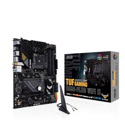 ASUS TUF Gaming B550-PLUS (WI-FI), AMD B550 (Ryzen AM4) ATX motherboard (PCIe 4.0, dual M.2, 10 DrMOS, DDR4 4400, Intel® WiFi 6, 2.5 Gb Ethernet, HDMI, DisplayPort, USB 3.2 Gen 2 Type-A and Type-C)