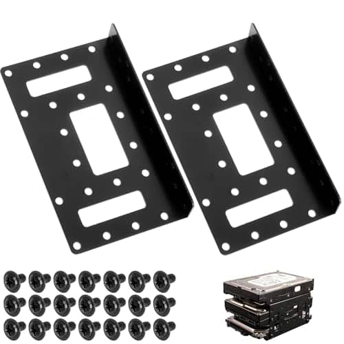 SSD Mounting Frame for 2 x 2.5 Inch to 3.5 Inch Hard Drive Adapter Removable Frame Brackets Rails SSD/HDD Mounting Bracket 4 x 6.3 cm SSD Metal Mounting Bracket Holder Metal Bracket Adapter