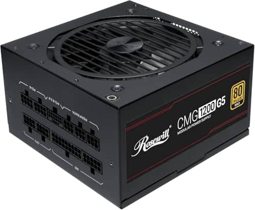 Rosewill CMG1200G5 PCIE 5.0, 80 Gold Full Modular Gaming Power Supply, 12VHPWR Cable, 4080 4090 ATX 3.0 Compatible, 1200W PSU