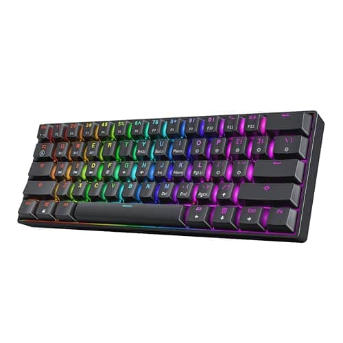 HK GAMING GK61 SE 60% | Mechanical Gaming Keyboard | 61 Keys Multi Color RGB LED Backlit for PC/Mac Gamer | US Layout (Black, Mechanical Speed Yellow)