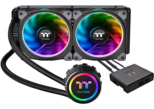 Thermaltake Floe Dual Riing RGB 280 TT Premium Edition PWM TR4 AM4 LGA2066 Ready AIO Liquid Cooling System 280mm High Efficiency Radiator CPU Cooler CL-W167-PL14SW-A