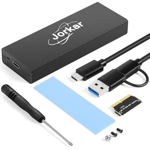 Jorkar External SSD Enclosure for MacBook Air/Pro Mid 2013-2017, USB C 3.2 Lecteur Disque SSD 12+16 Pin for A1466 A1465 A1398 A1502, for Mac SSD Enclosure Hard Drive Box Portable