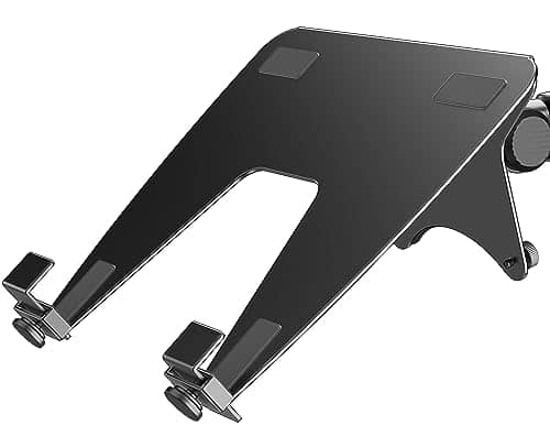 ergounion VESA Laptop Tray for Monitor Arm - 100x100mm VESA Mount Laptop Tray - Arm Mount Tray for Laptop, Notebook, and Tablet Screens up to 17.6" - Notebook Tray Office Desk Accessories - Black